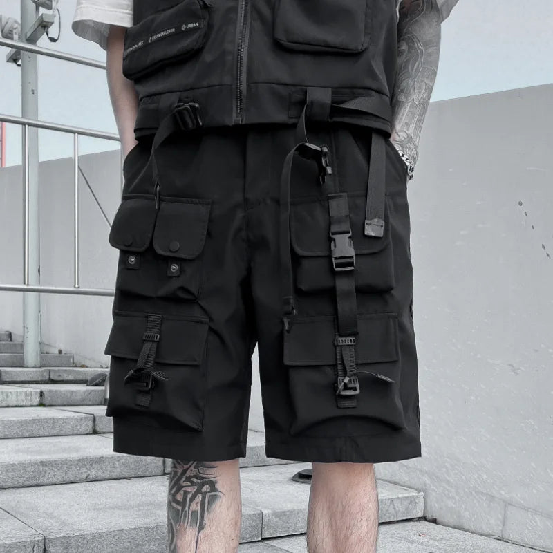 Casual Cargo Shorts Men Hip Hop Jogger Sweatpants Short Pants Male Harajuku Knee Length Shorts Men New Streetwear