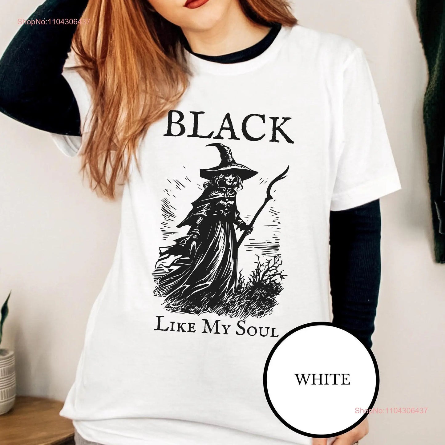 Black Like My Soul Witch T Shirt Retro Clothing Feminist Soft Goth Apparel Witchy s For Her Dark Humor Fashion Emo Alt