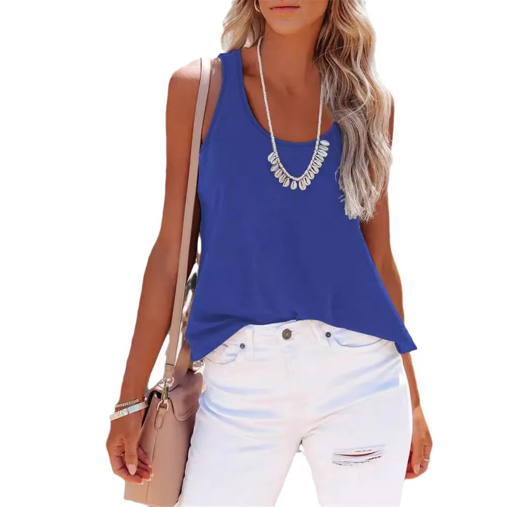 2025 New Customized Print Top for Women DIY Photo or Logo Tank Top O-neck Cotton Tee