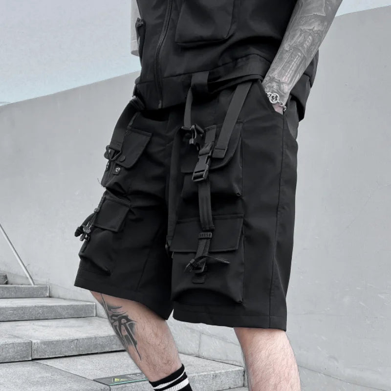 Casual Cargo Shorts Men Hip Hop Jogger Sweatpants Short Pants Male Harajuku Knee Length Shorts Men New Streetwear