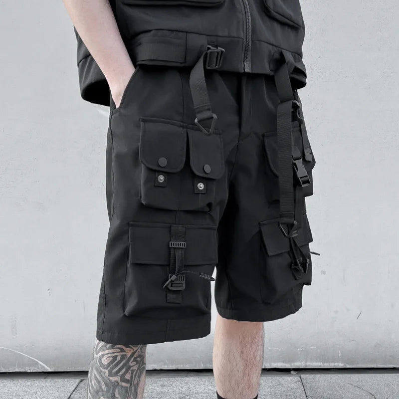 Casual Cargo Shorts Men Hip Hop Jogger Sweatpants Short Pants Male Harajuku Knee Length Shorts Men New Streetwear