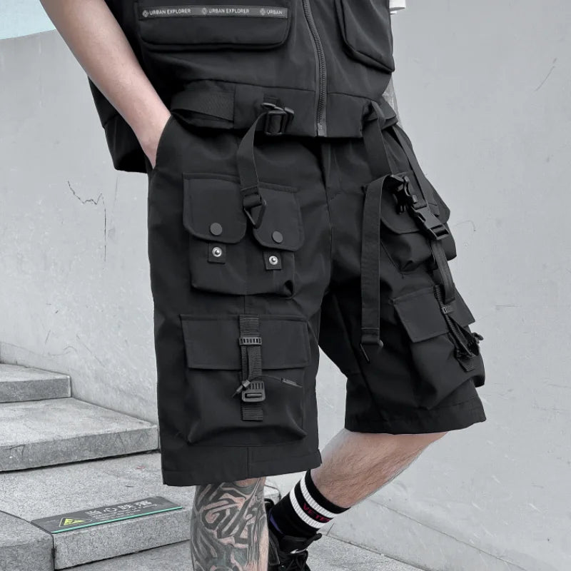 Casual Cargo Shorts Men Hip Hop Jogger Sweatpants Short Pants Male Harajuku Knee Length Shorts Men New Streetwear