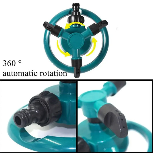 360° Auto-Rotating Sprinkler Nozzle - Adjustable Spray Patterns for Lawn/Garden/Agricultural Irrigation, Water-Saving Tool